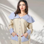 Seersucker Caramel Blouse